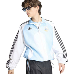 2006 Argentina Men's Retro Home Track Top White / Clear Blue