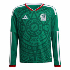 2026 Mexico Youth Stadium Home Long-Sleeve Soccer Jersey Bold Green