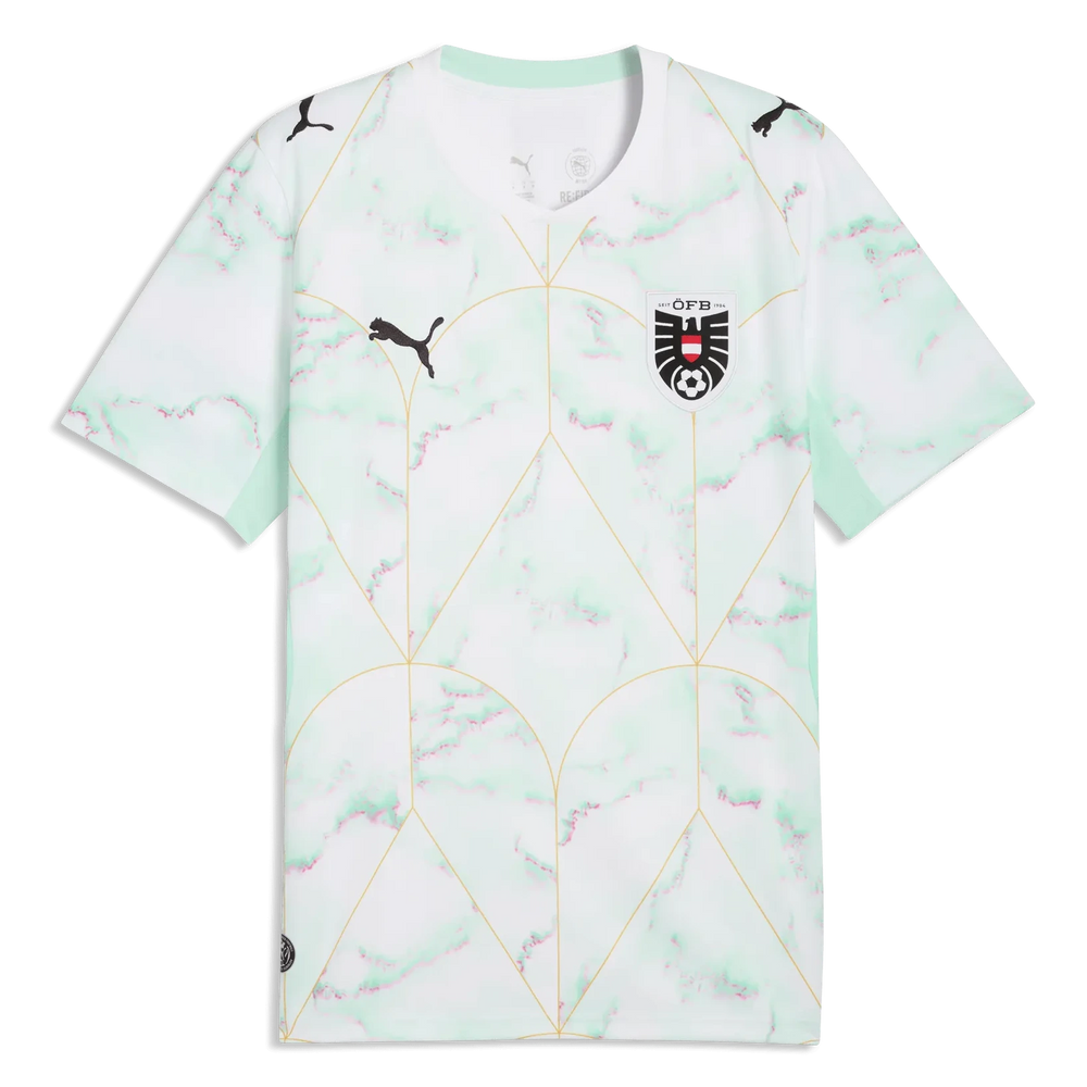 2026 Austria Men's Stadium Away Soccer Jersey Puma White-Mint Melt