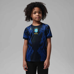 2026-27 Brazil Little Kids' Stadium Away Soccer Jersey Old Royal/Black/P109C