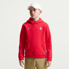 2026-27 USMNT Youth Club Pullover Hoodie University Red/Sail