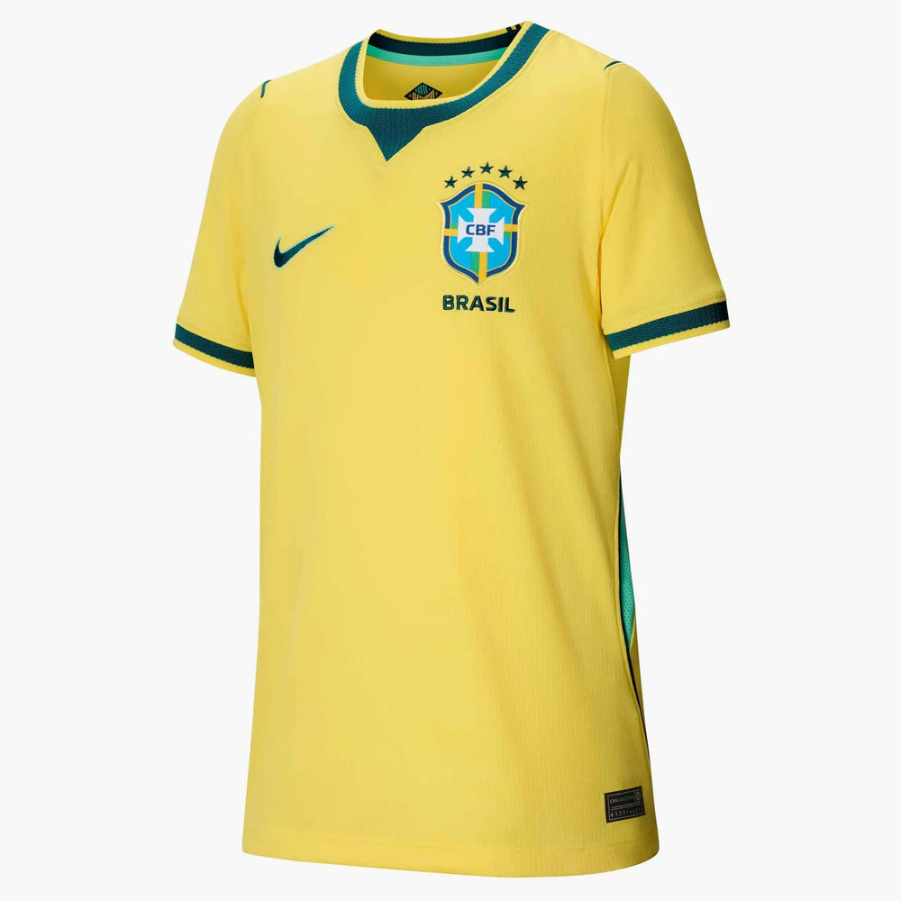 2026-27 Brazil Youth Stadium Home Soccer Jersey Canary/Light Menta/Geode Teal