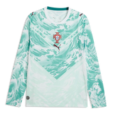 2026-27 Portugal Men's Stadium Away Long-Sleeve Soccer Jersey Puma White-Green Lagoon