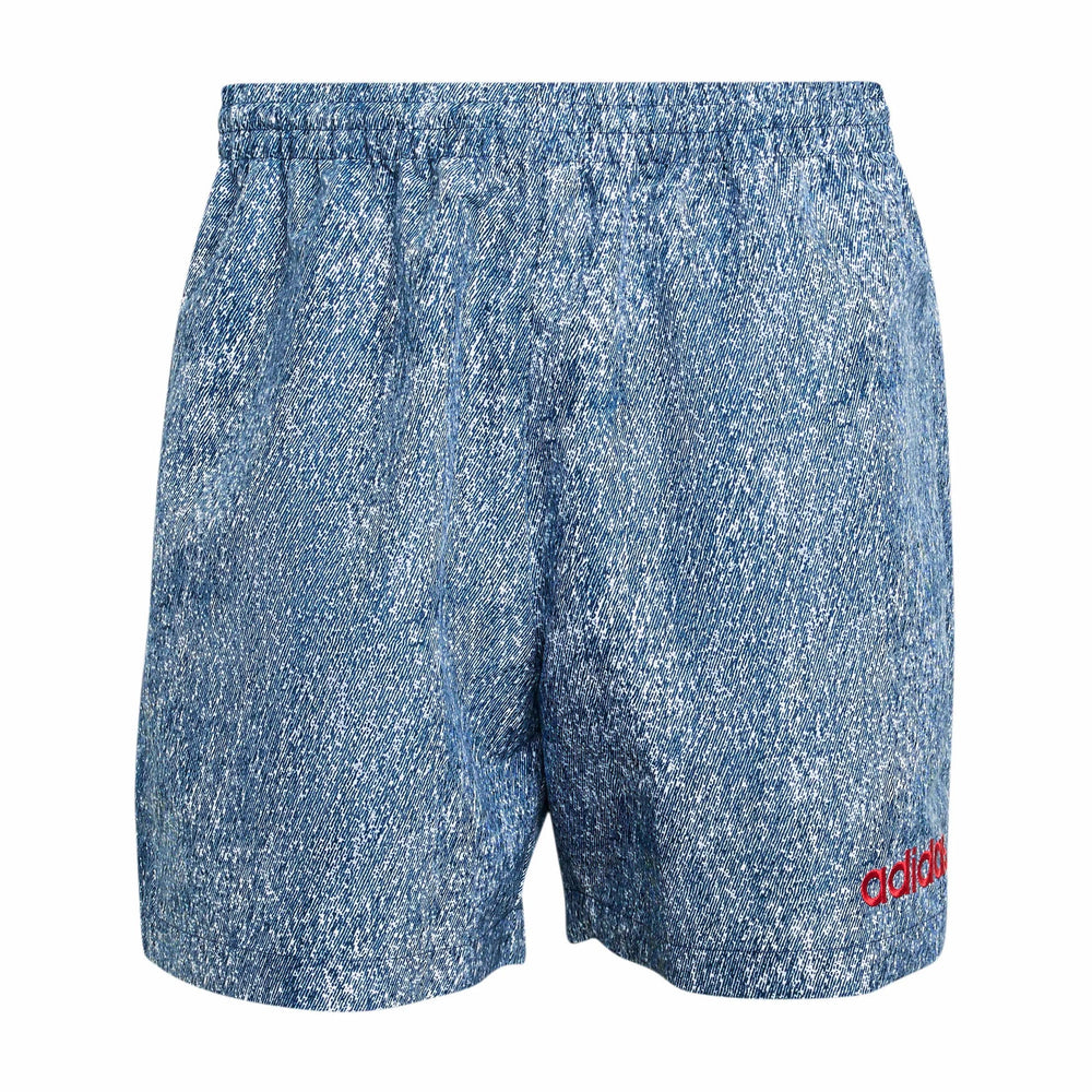 USA Men's Denim Graphic Shorts White / Dark Blue