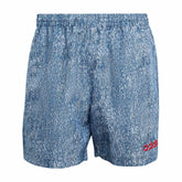 USA Men's Denim Graphic Shorts White / Dark Blue