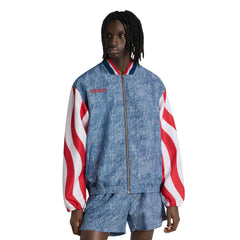 USA Men's Denim Graphic Track Top White / Dark Blue