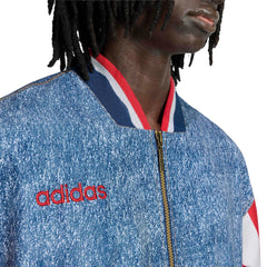 USA Men's Denim Graphic Track Top White / Dark Blue