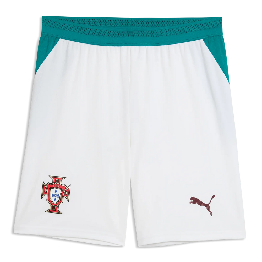 2026-27 Portugal Men's Stadium Away Shorts Puma White-Green Lagoon