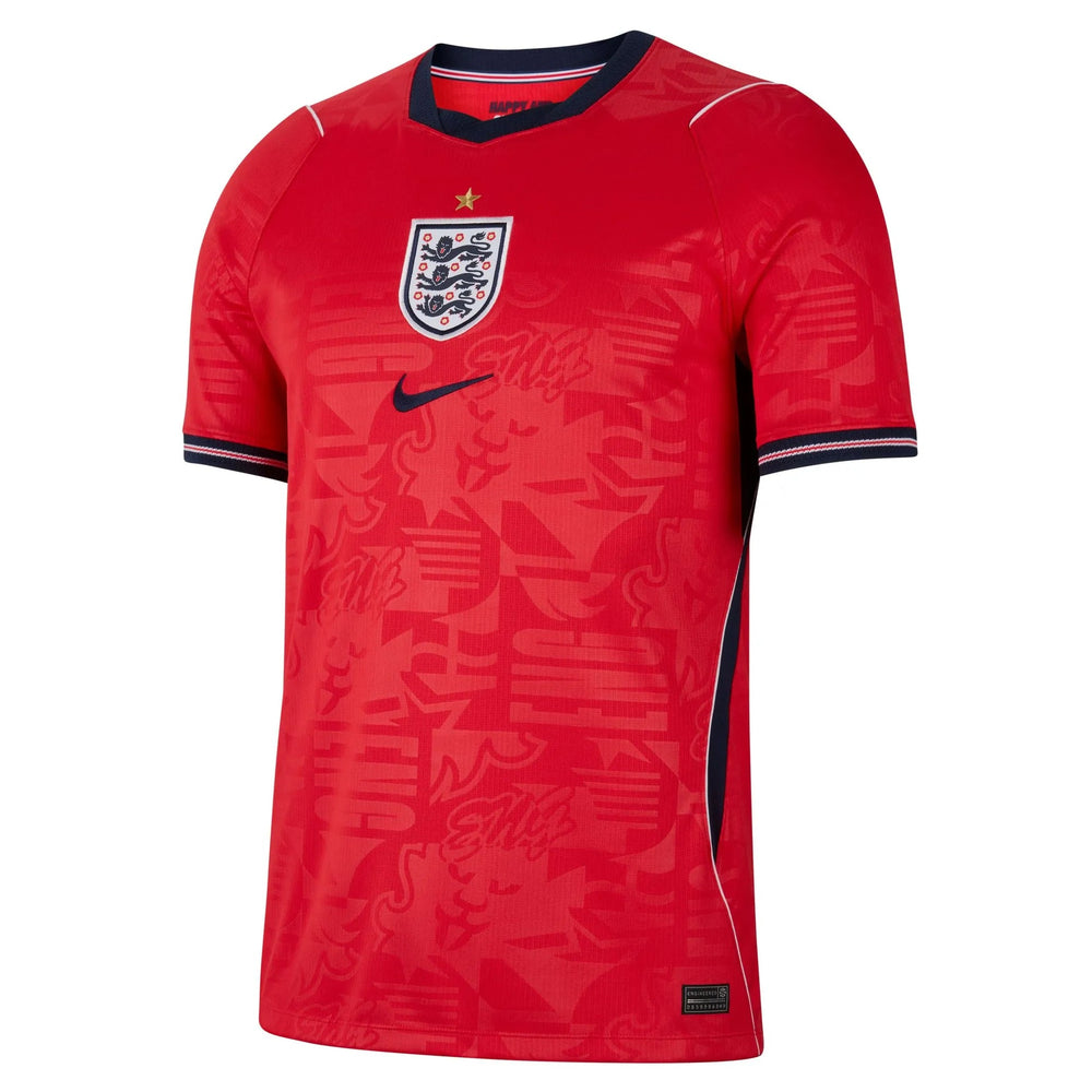 2026-27 England Men's Stadium Away Soccer Jersey Speed Red/Obsidian/White/Obsidian