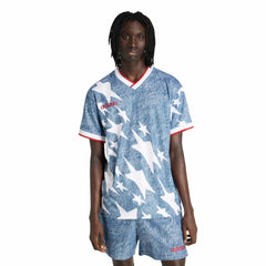 USA Men's Denim Graphic Jersey White / Dark Blue