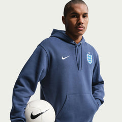 2026-27 England Men's Club Pullover Hoodie Midnight Navy/White