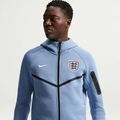 2026-27 England Men's Full-Zip Tech Fleece Hoodie Work Blue/White