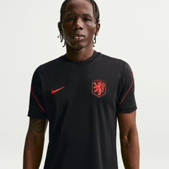 2026-27 Netherlands Men's Strike Top Black/Hyper Crimson/Hyper Crimson