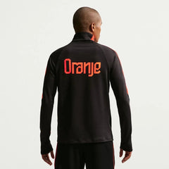 2026-27 Netherlands Men's Strike Drill Top Black/Hyper Crimson/Hyper Crimson