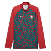 2026-27 Portugal Men's 1/4 Zip Pre-Match Top Club Red-Green Lagoon