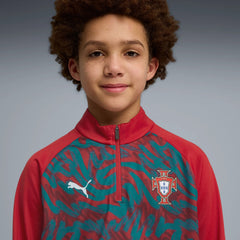 2026-27 Portugal Youth 1/4 Zip Pre-Match Top Club Red-Green Lagoon