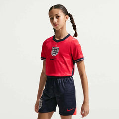 2026-27 England Youth Stadium Away Soccer Jersey Speed Red/Obsidian/White/Obsidian