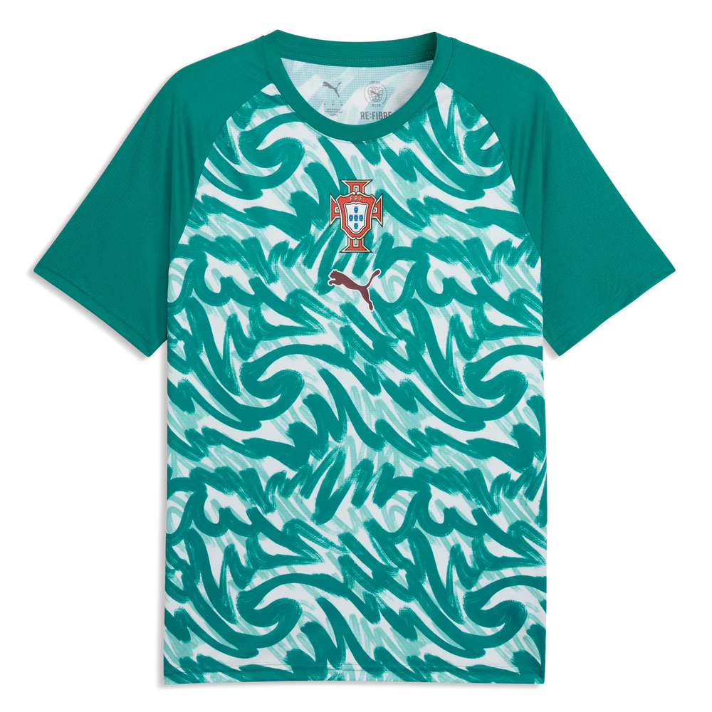 2026-27 Portugal Men's Pre-Match Soccer Jersey Green Lagoon-Ruby Shimmer