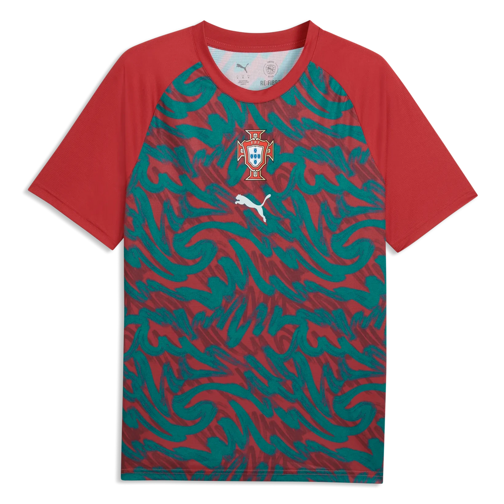 2026-27 Portugal Men's Pre-Match Soccer Jersey Club Red-Green Lagoon