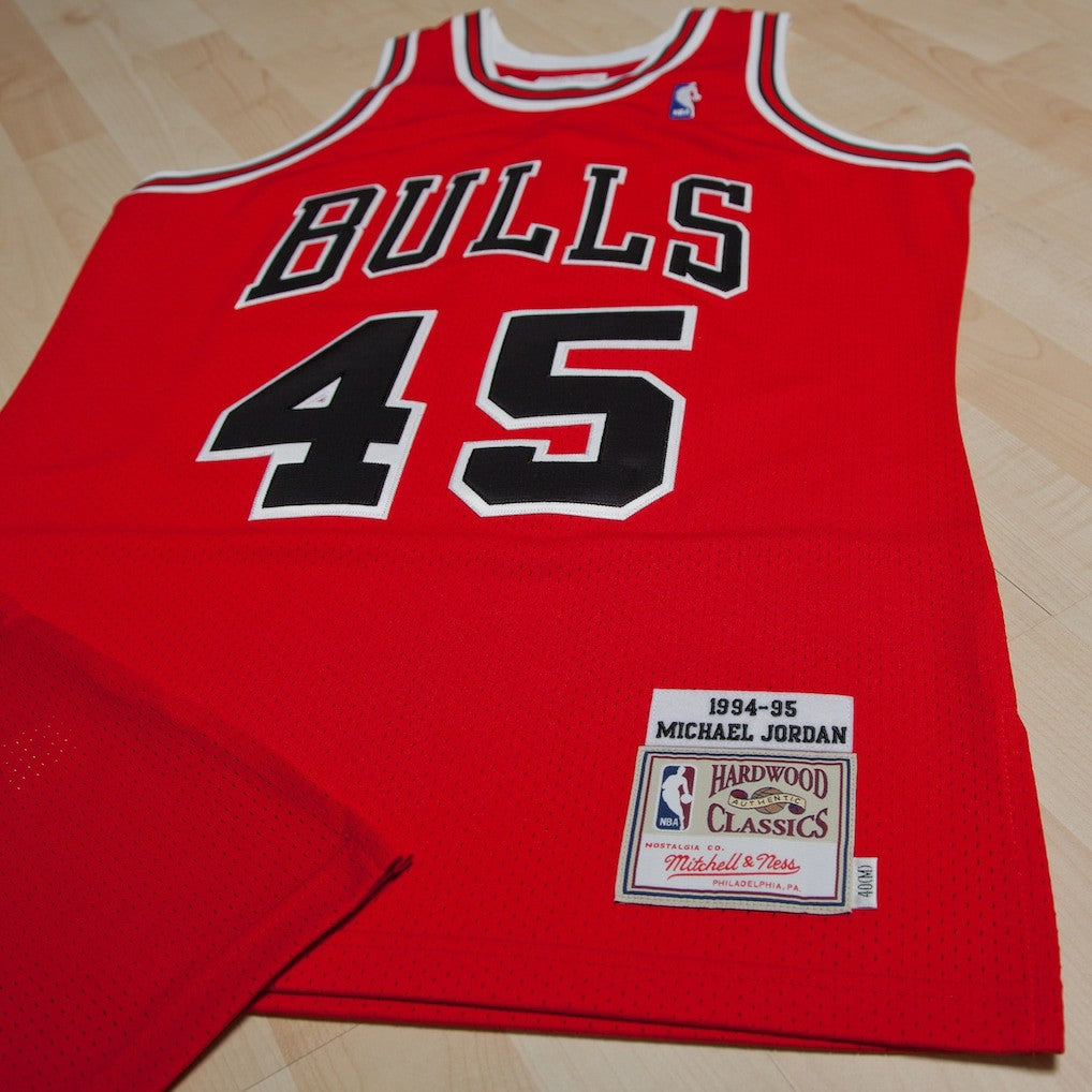 Chicago Bulls Michael Jordan 1994-95 Road 45 Authentic Jersey sale - Red sale - Mens cheap