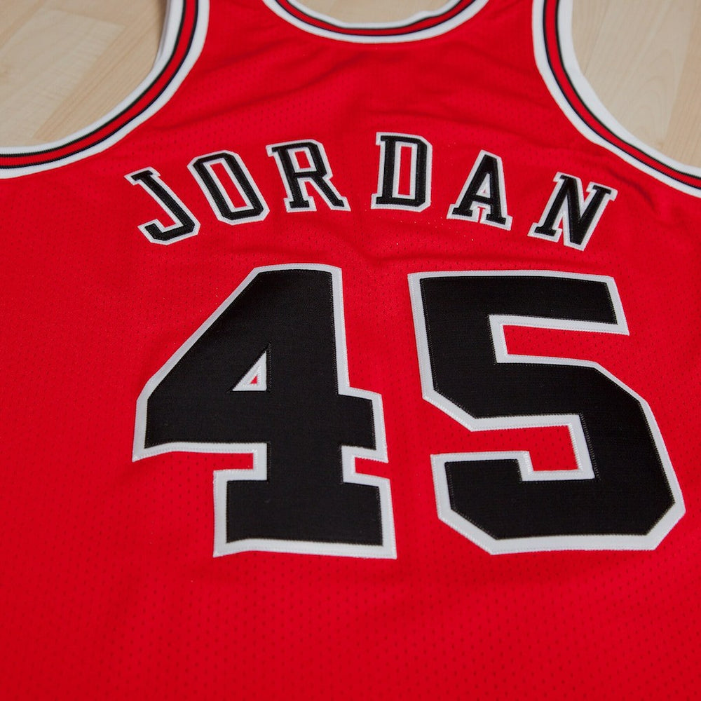 Chicago Bulls Michael Jordan 1994-95 Road 45 Authentic Jersey sale - Red sale - Mens cheap