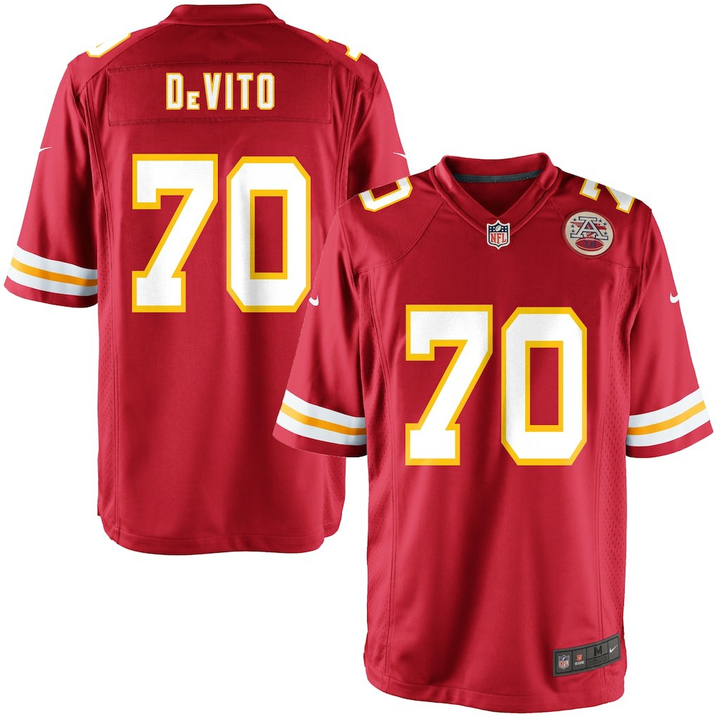 Youth Kansas City Chiefs Mike DeVito Team Color Game Jersey cheap
