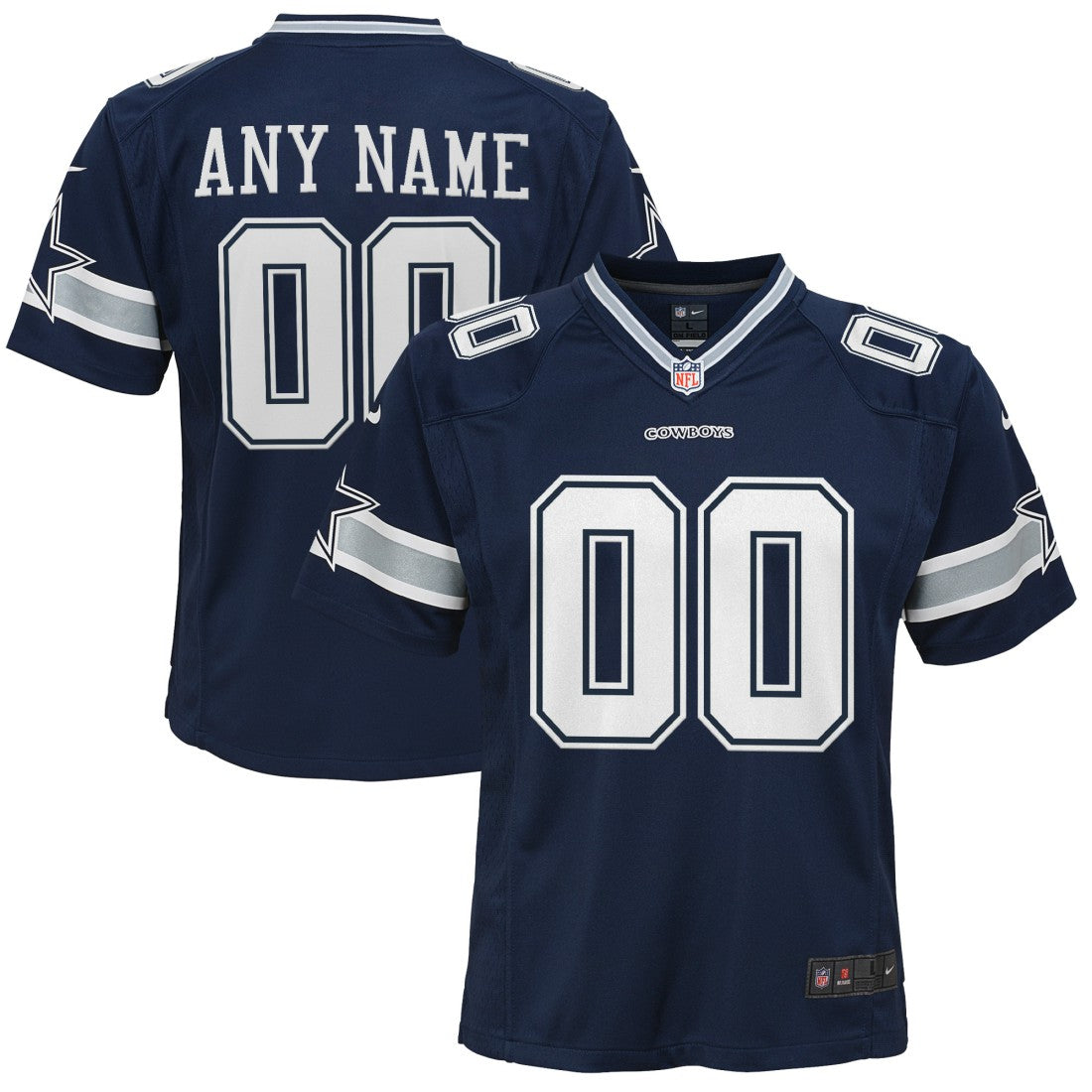 Dallas Cowboys Youth Custom Game Jersey - Navy cheap
