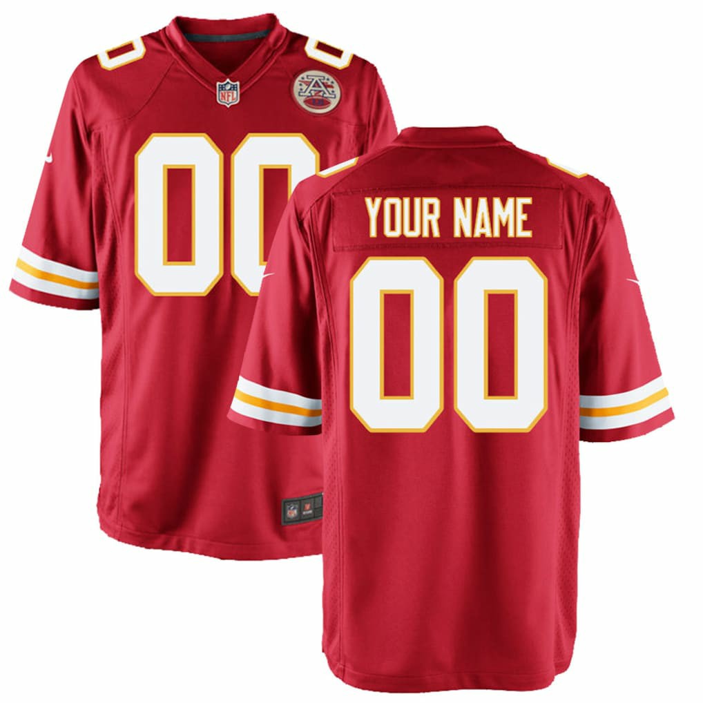 Kansas City Chiefs Youth Custom Game Jersey - Red for sale