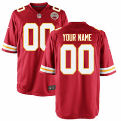 Kansas City Chiefs Youth Custom Game Jersey - Red for sale