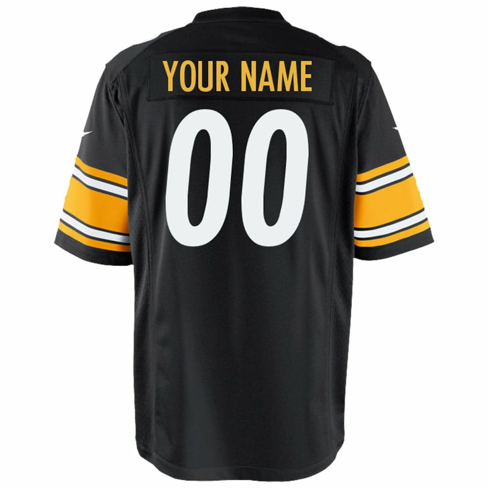 Pittsburgh Steelers Youth Custom Game Jersey - Black cheap