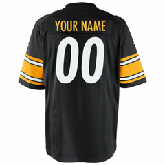 Pittsburgh Steelers Youth Custom Game Jersey - Black cheap