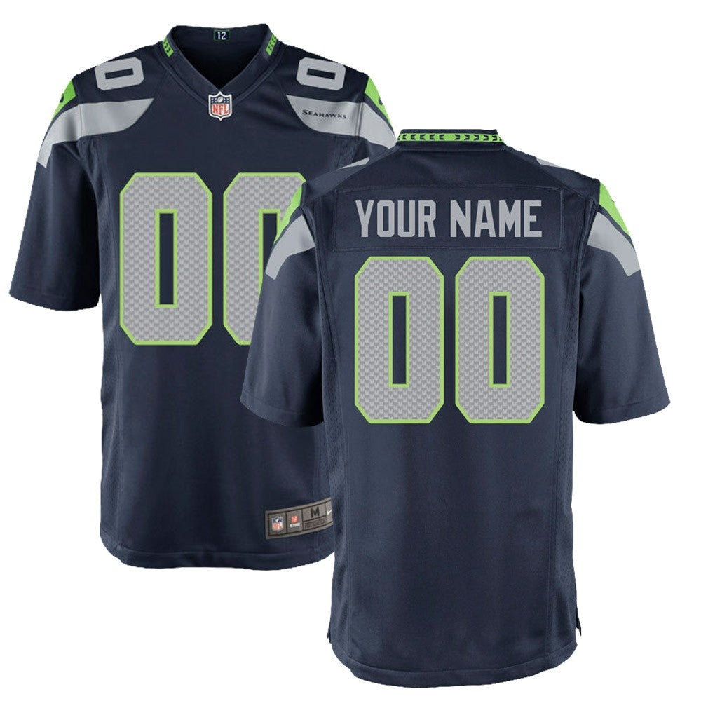 Seattle Seahawks Youth Custom Game Jersey - College Navy outlet