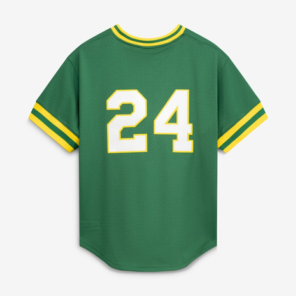 Rickey Henderson Athletics Authentic Batting Practice Jersey Green