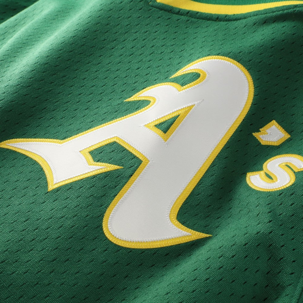 Rickey Henderson Athletics Authentic Batting Practice Jersey Green