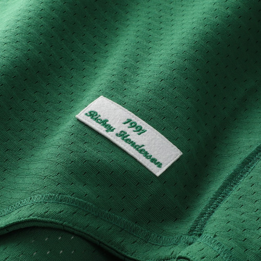 Rickey Henderson Athletics Authentic Batting Practice Jersey Green