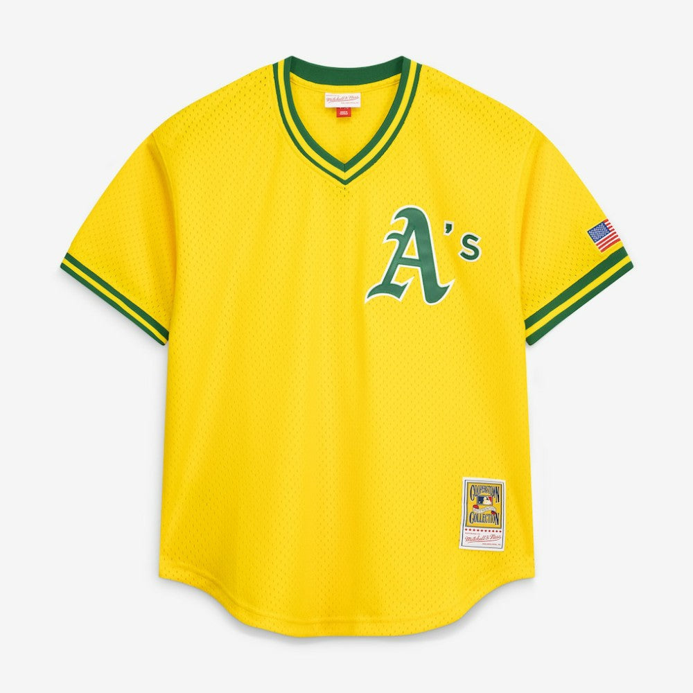 Rickey Henderson Athletics Authentic Batting Practice Jersey Yellow