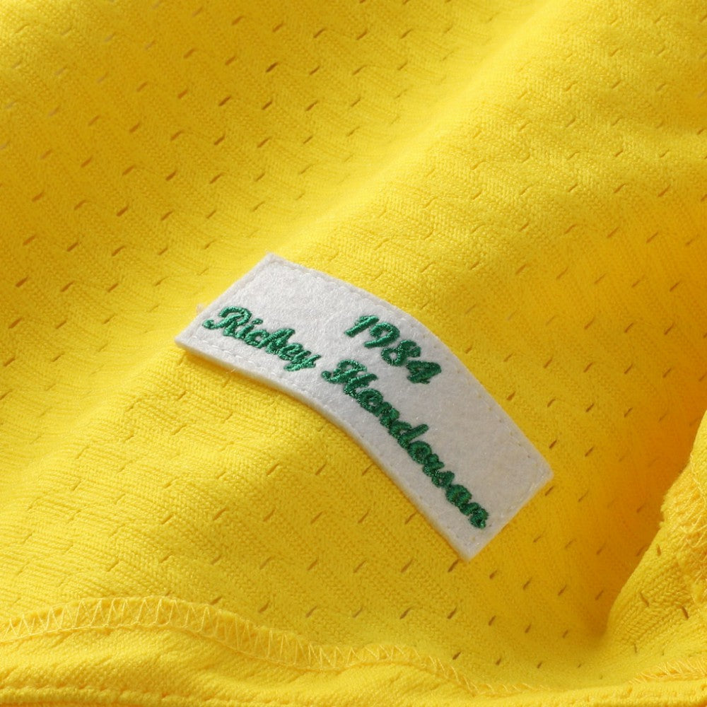 Rickey Henderson Athletics Authentic Batting Practice Jersey Yellow