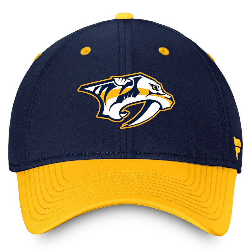 Nashville Predators Fanatics Authentic Pro Rink Two-Tone Flex Hat – Navy/Gold Hats