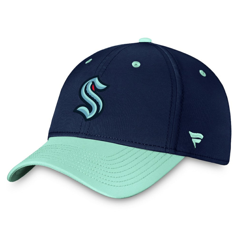 Seattle Kraken Fanatics Authentic Pro Rink Two-Tone Flex Hat – Deep Sea Blue/Light Blue Hats