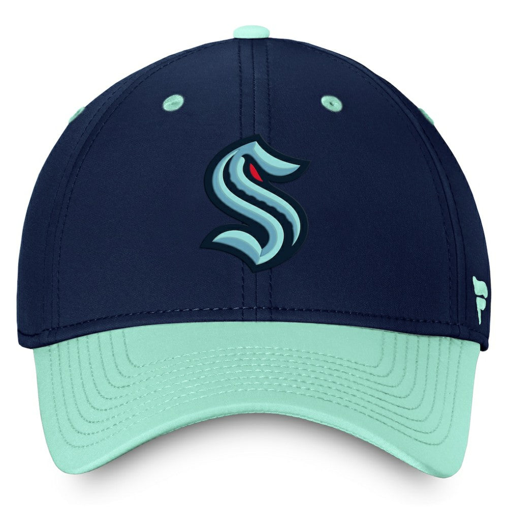 Seattle Kraken Fanatics Authentic Pro Rink Two-Tone Flex Hat – Deep Sea Blue/Light Blue Hats