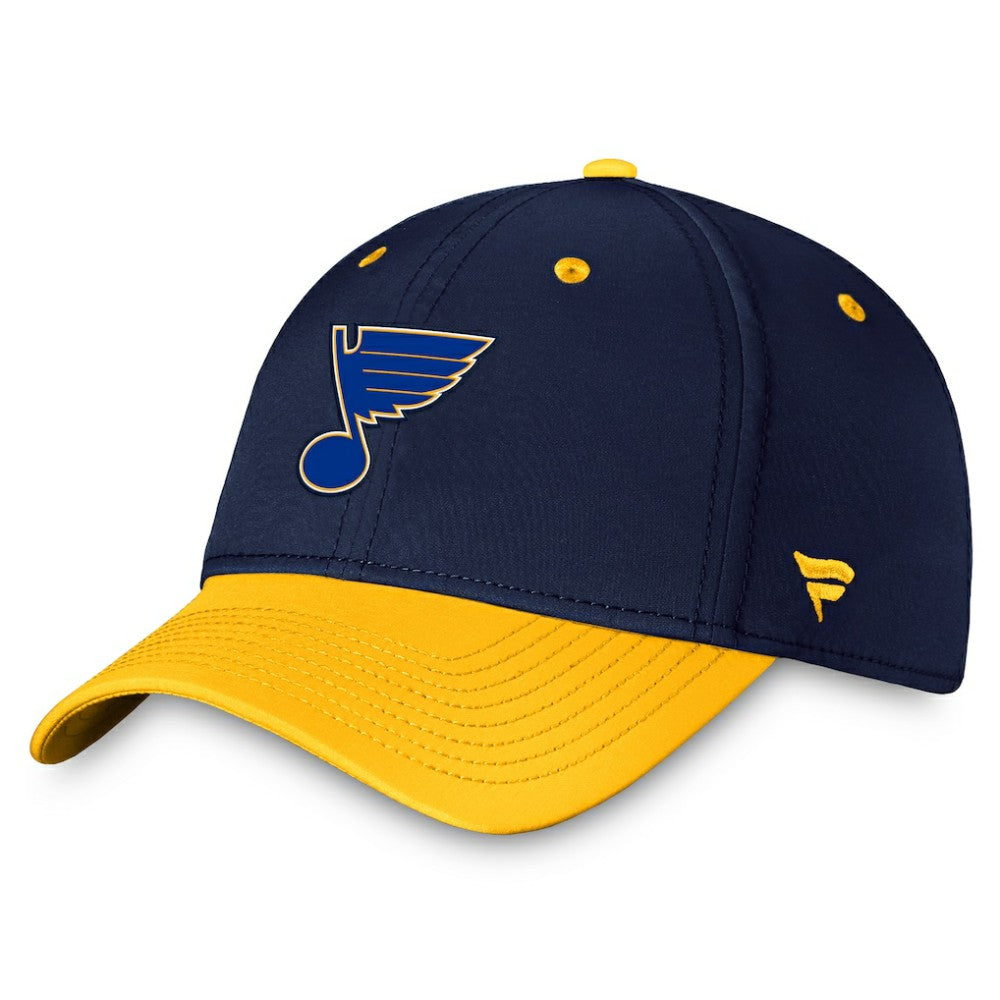 St. Louis Blues Fanatics Authentic Pro Rink Two-Tone Flex Hat – Navy/Gold Hats