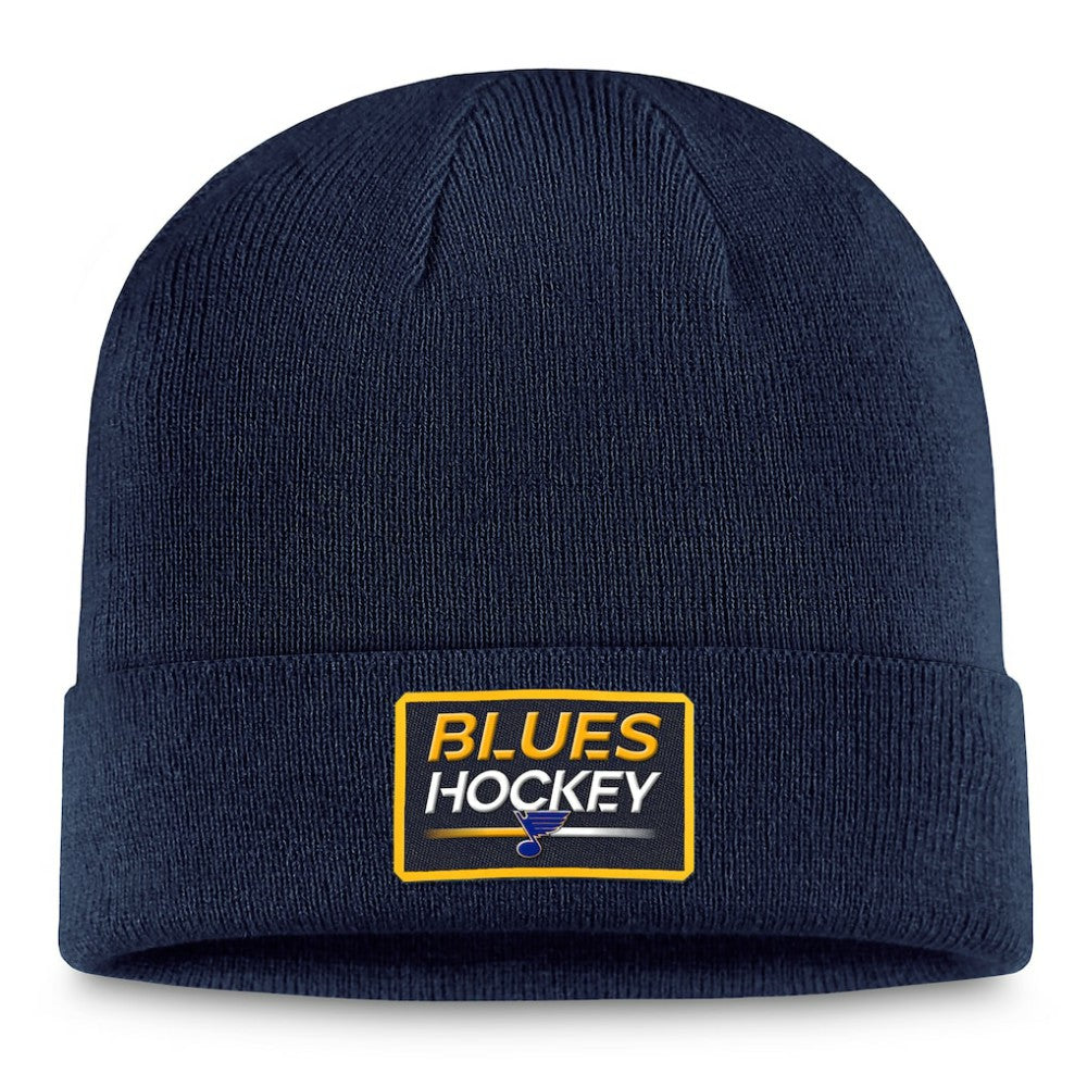 St. Louis Blues Fanatics Authentic Pro Cuffed Knit Hat – Navy Hats