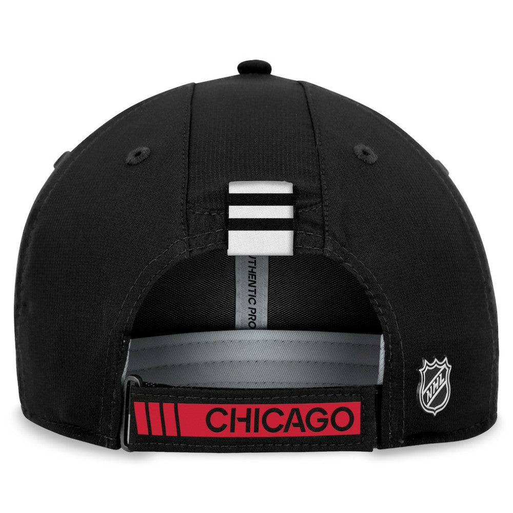 Chicago Blackhawks Fanatics Authentic Pro Rink Adjustable Hat - Black Hats