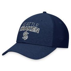 Seattle Kraken Fanatics Authentic Pro Road Stack Logo Flex Hat - Deep Sea Blue Hats