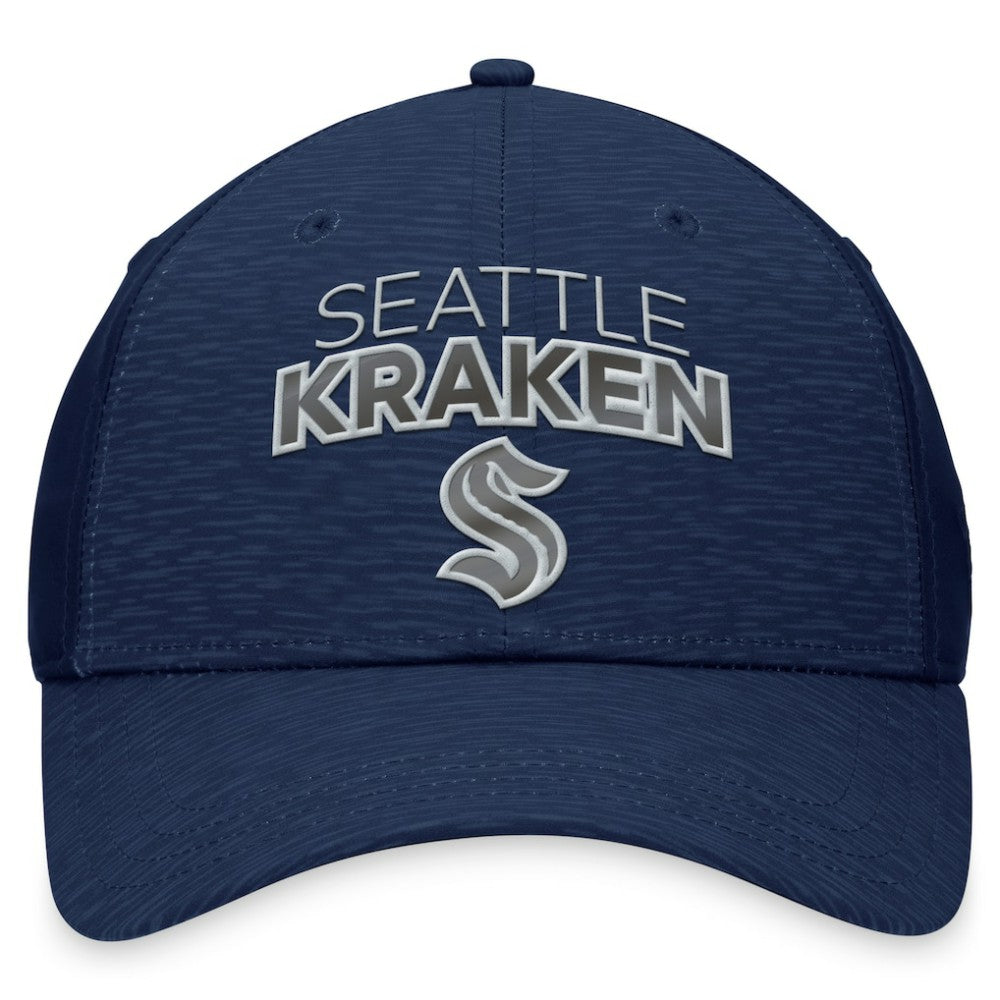 Seattle Kraken Fanatics Authentic Pro Road Stack Logo Flex Hat - Deep Sea Blue Hats