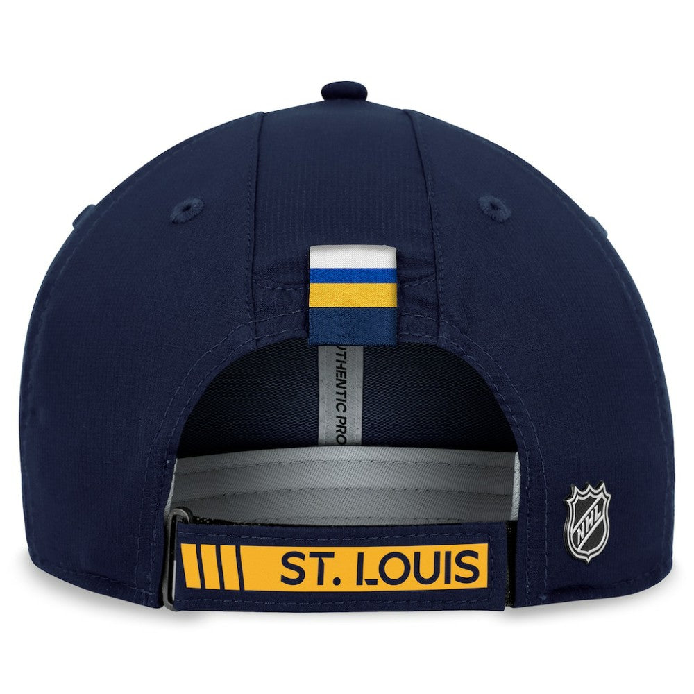 St. Louis Blues Fanatics Authentic Pro Rink Adjustable Hat - Navy Hats