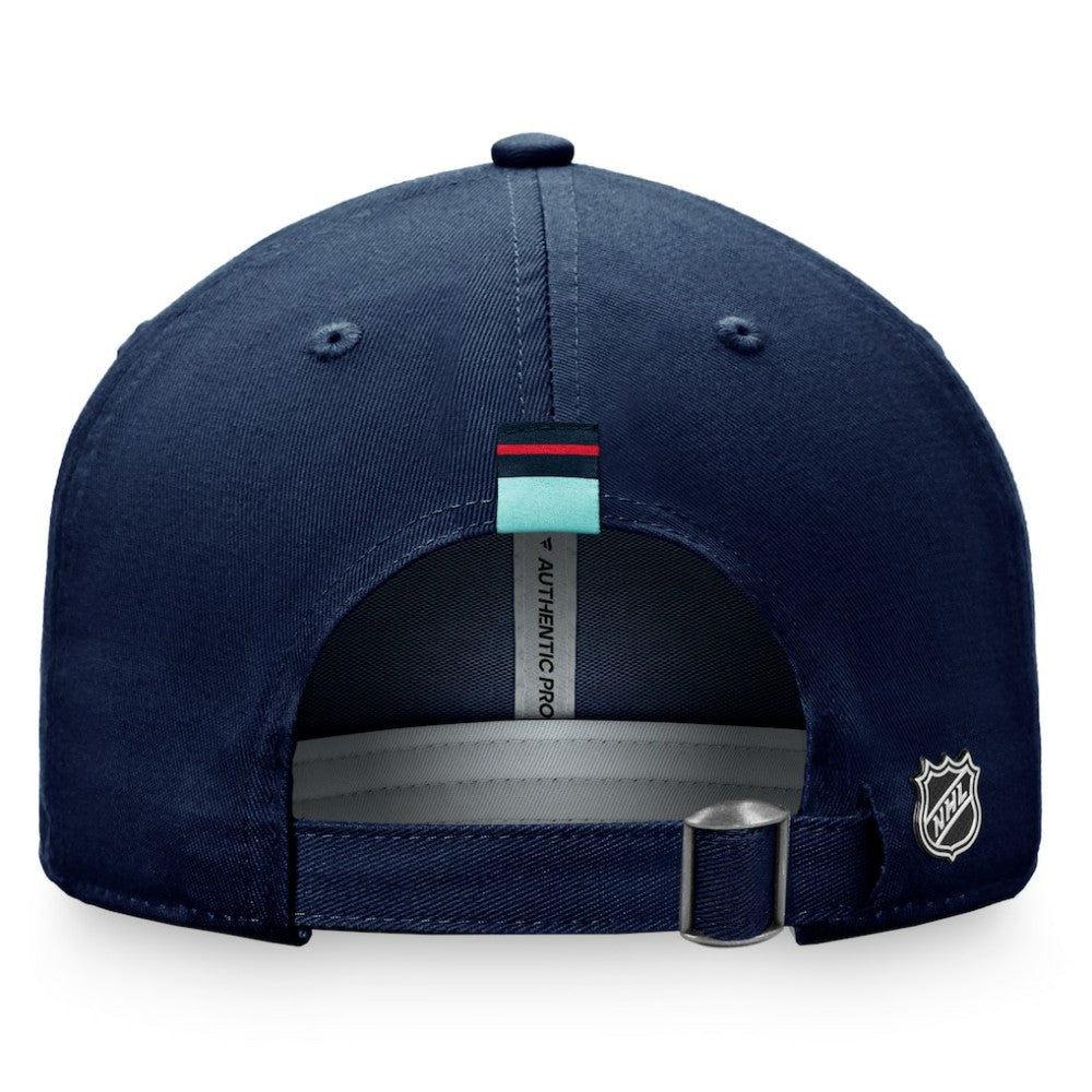 Seattle Kraken Fanatics Women's Authentic Pro Rink Adjustable Hat - Deep Sea Blue Hats