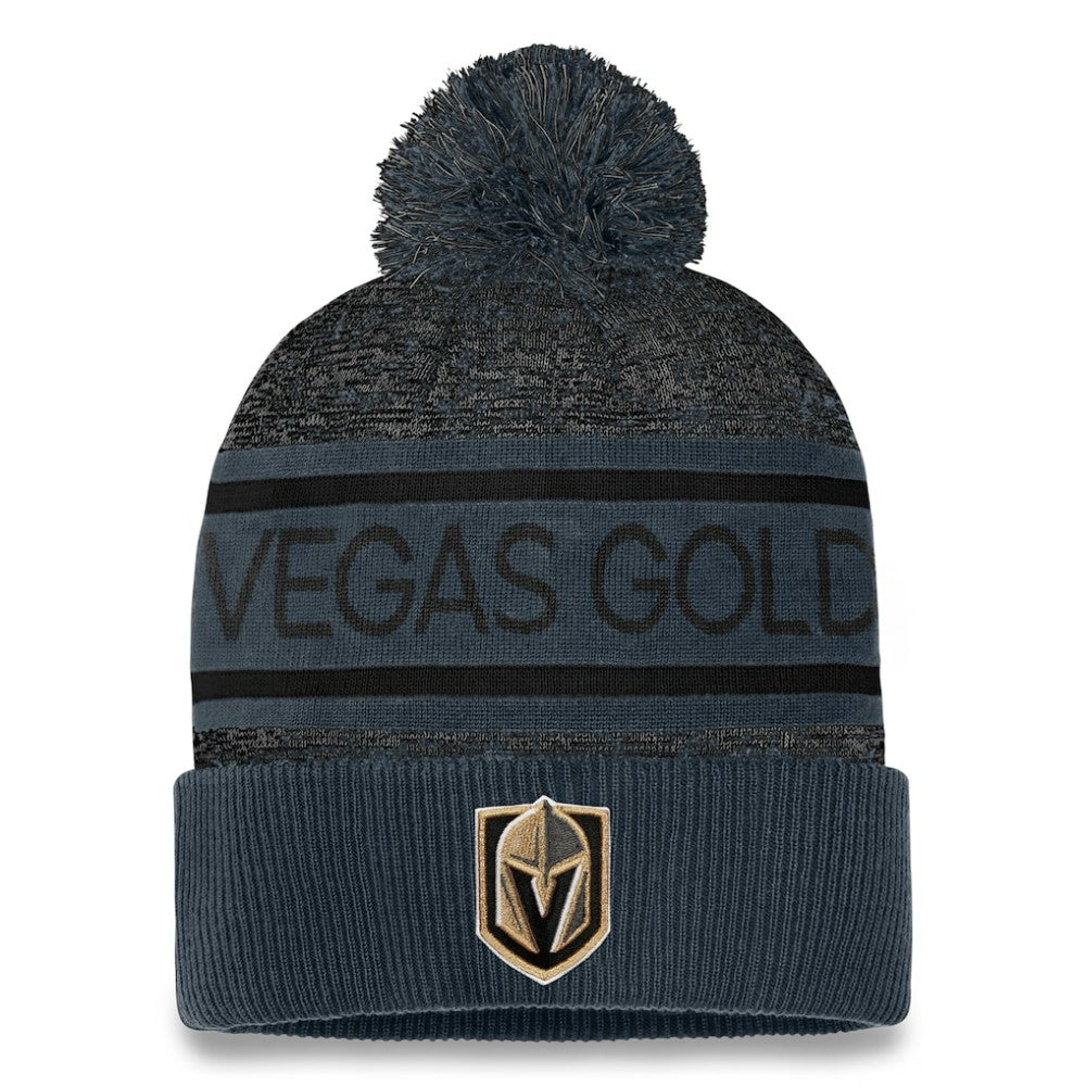 Vegas Golden Knights Fanatics Authentic Pro Cuffed Knit Hat with Pom - Gray Hats