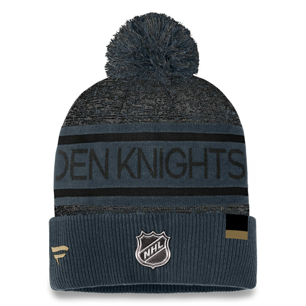 Vegas Golden Knights Fanatics Authentic Pro Cuffed Knit Hat with Pom - Gray Hats
