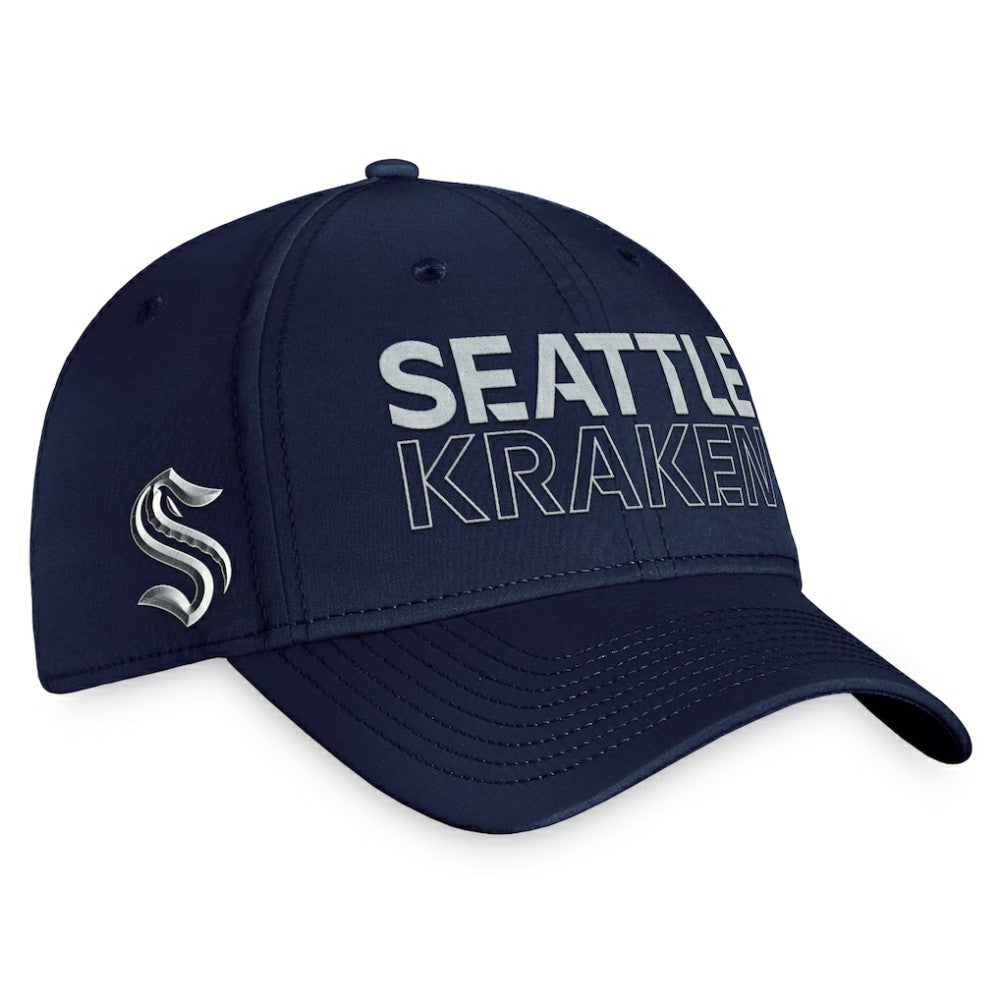 Seattle Kraken Fanatics Authentic Pro Road Flex Hat – Deep Sea Blue Hats